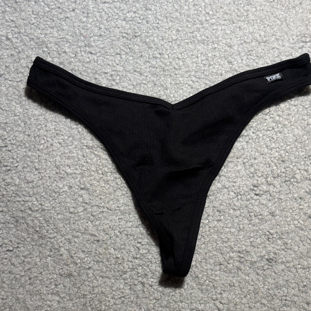 PINK VS Ribbed Thong Large